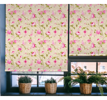 Vintage blommönster blomma rullgardin - Tenstickers