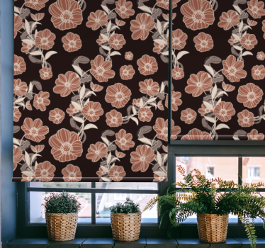 Vintage mörkt mönster Rullgardin blommig - Tenstickers