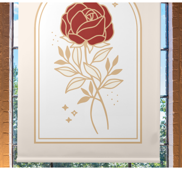 Vintage botanisk ros blomma rullgardin - Tenstickers