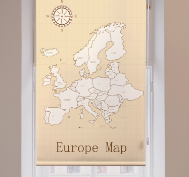 Vintage europa världskarta rullgardin - Tenstickers