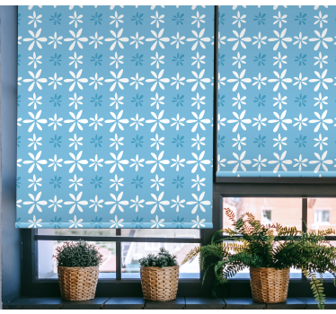 Vit tusensköna blommor köksfönster rullgardin - Tenstickers