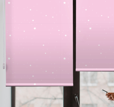 Vita stjärnor rosa bakgrund barn rullgardin - Tenstickers