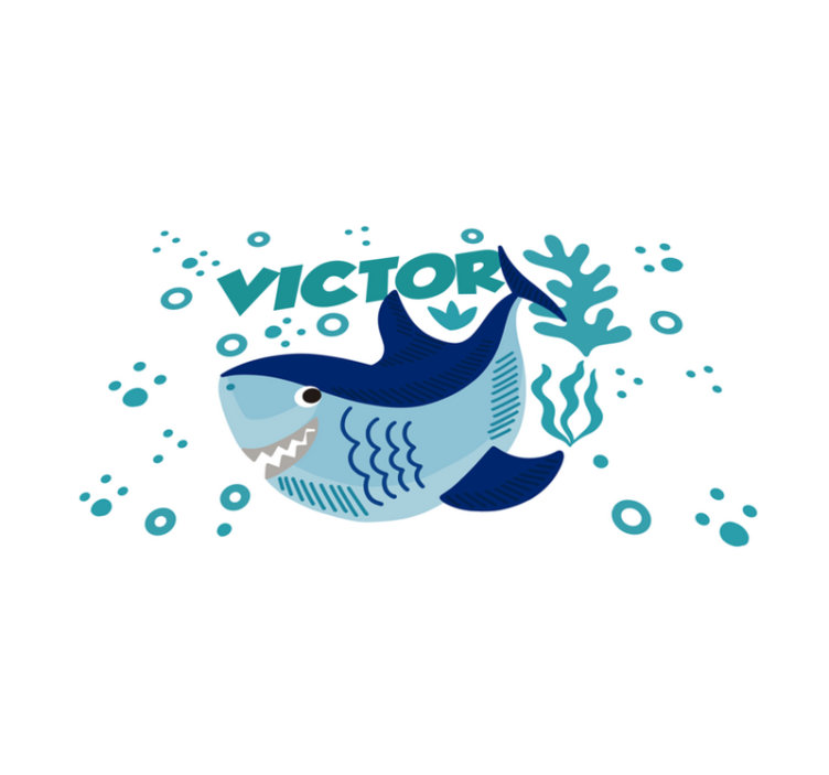 Babyhaj med namn bordstabletter - Tenstickers