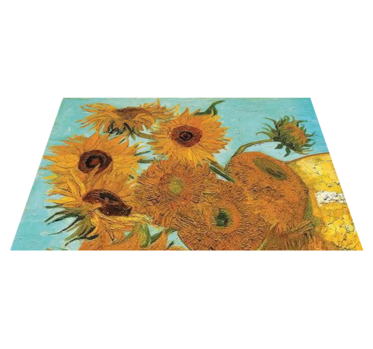 Van goghs solrosor blommiga bordstabletter - Tenstickers