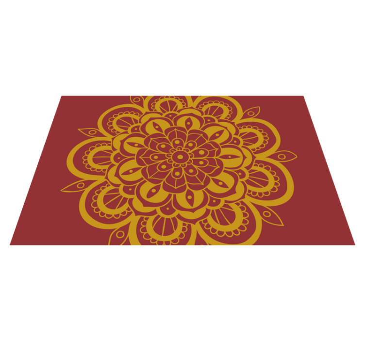 Karmosinröd röd och gul mandala elegant bordstabletter - Tenstickers
