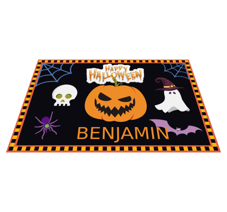 Barn halloween mönster med namn bordstabletter - Tenstickers