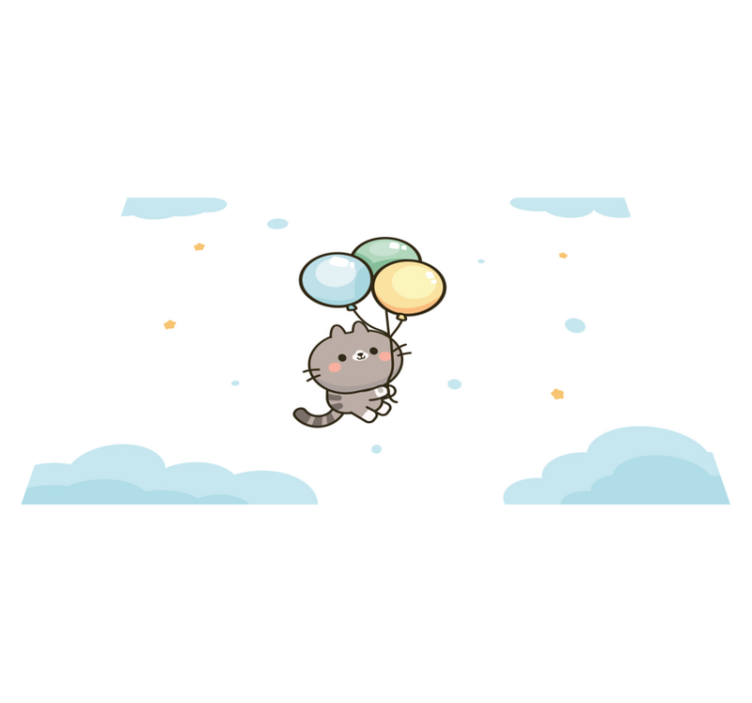 Katt och ballonger barn bordstabletter - Tenstickers