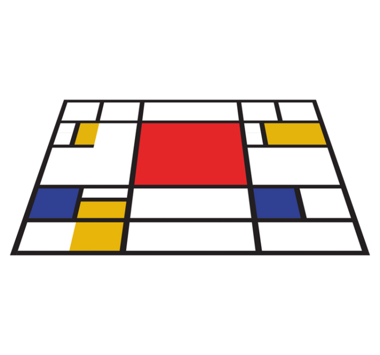 Mondrian geometrisk konst original vinylplattformar - Tenstickers