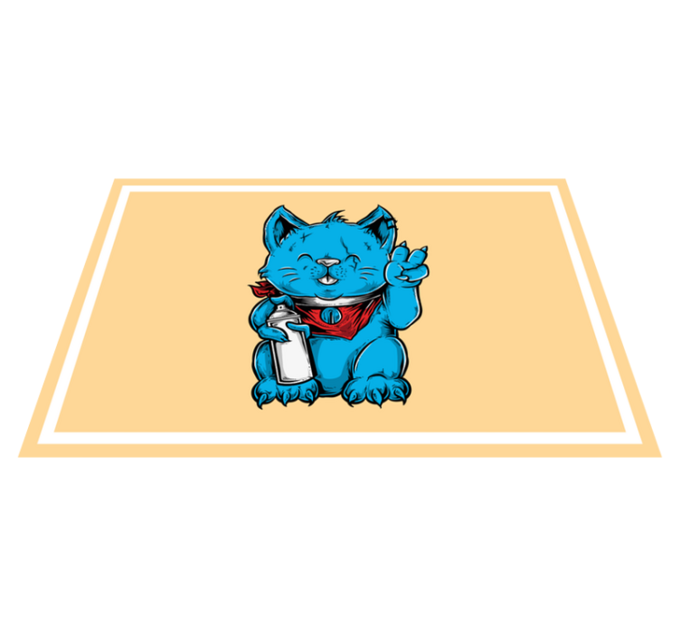 Tecknad katt med örhänge original bordstabletter - Tenstickers