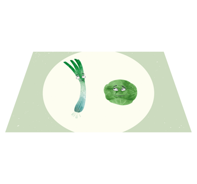 Purjolök och brysselkål illustration bordstabletter - Tenstickers
