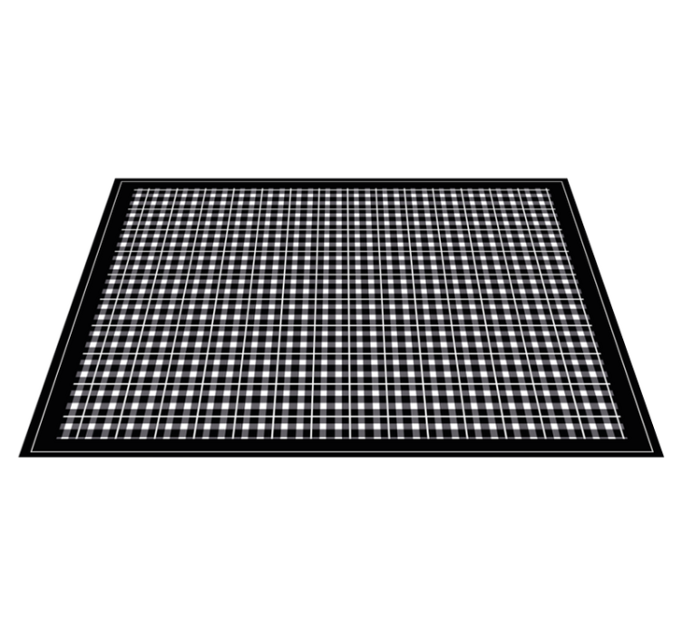 Bordstabletter i vinyl i svart och vitt ginghammönster - Tenstickers