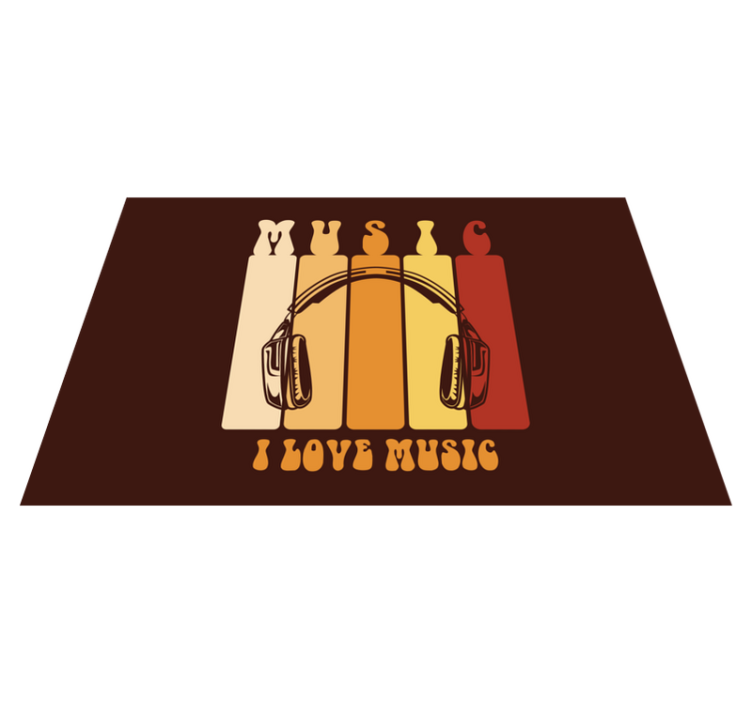 Jag älskar musik retro design original bordstabletter - Tenstickers