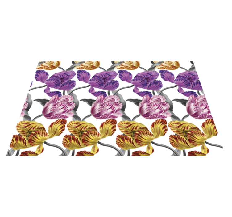 Lila, gulrosa tulpanmönster bordstabletter - Tenstickers