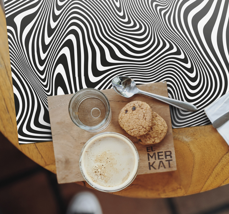 3d-effekt linjer zebra bordstabletter - Tenstickers