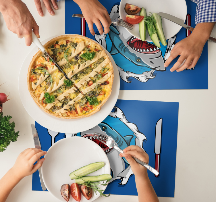 Stor haj 3d bordstabletter - Tenstickers