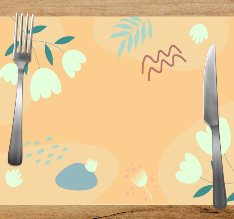 Abstract floral pattern bordstabletter original - Tenstickers
