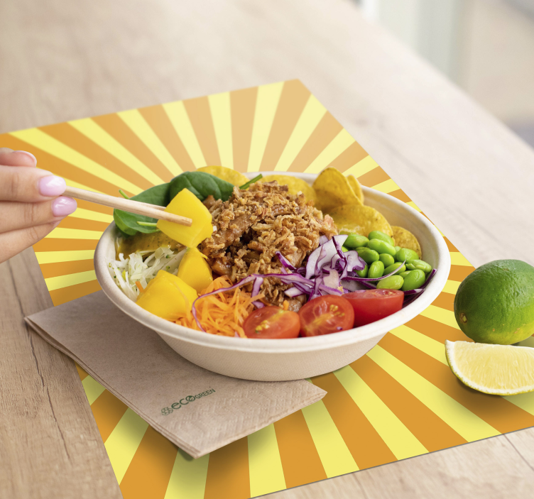 Abstrakt solnedgång orange toner 70-talet solplattformar - Tenstickers