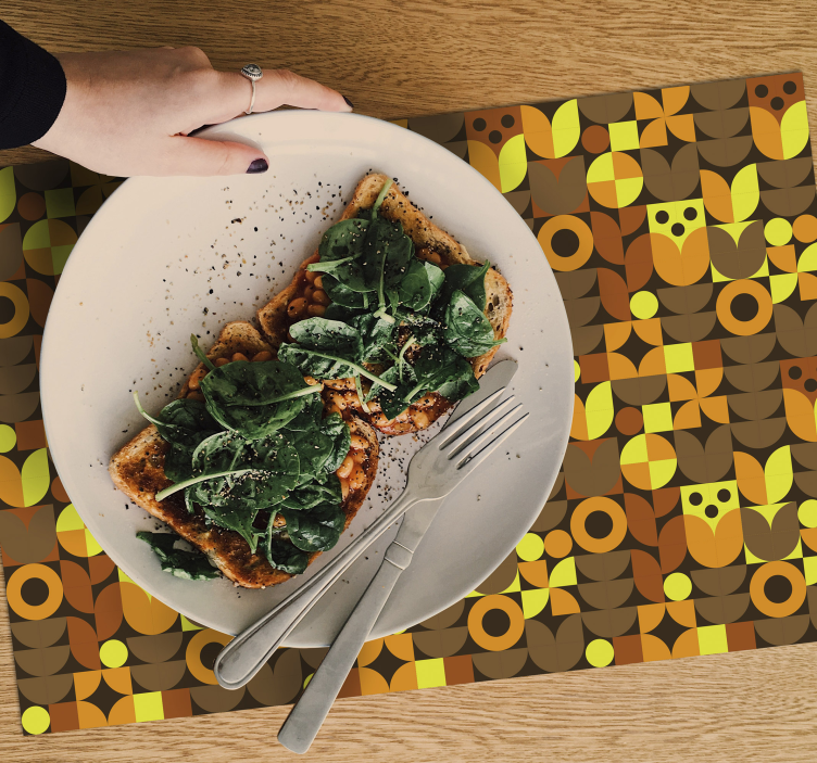 Abstrakta 70-tal vinylplattformar - Tenstickers