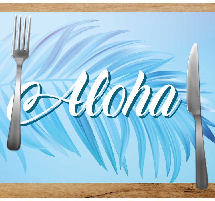 Aloha palm leaves bordstabletter texter - Tenstickers