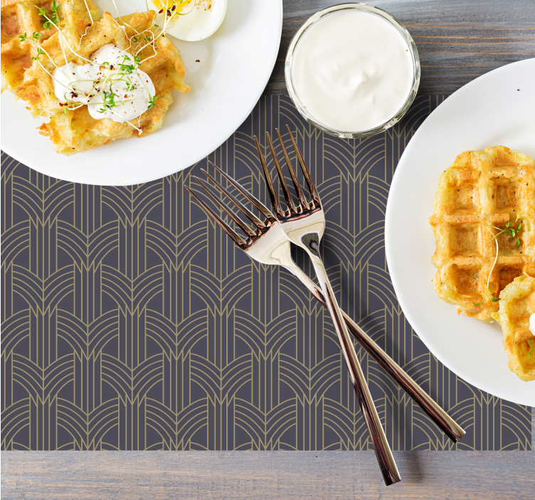 "art deco" stil geomönster eleganta bordstabletter - Tenstickers