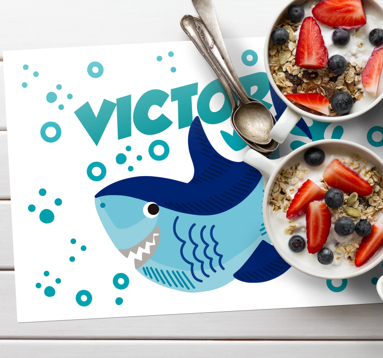 Babyhaj med namn bordstabletter - Tenstickers