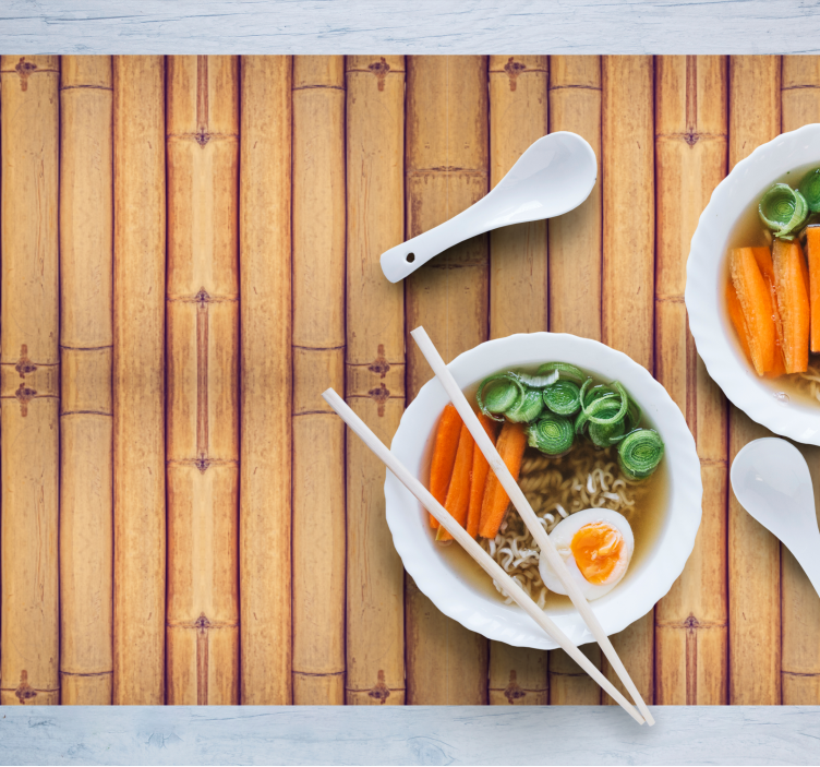 Texturerade bordstabletter med bambu trä textur effekt - Tenstickers