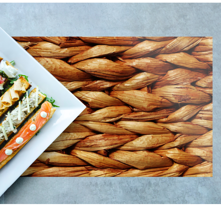 Basketweave vinyl bordstabletter eleganta bordstabletter - Tenstickers