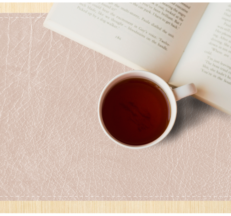 Beige lädereffekt texturerade bordstabletter - Tenstickers