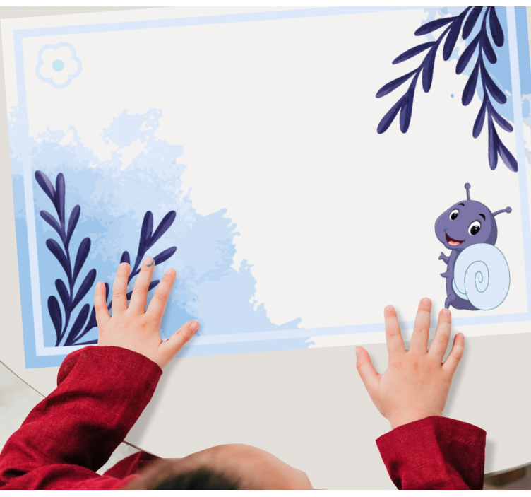 Blå blomma och snigel original bordstabletter - Tenstickers