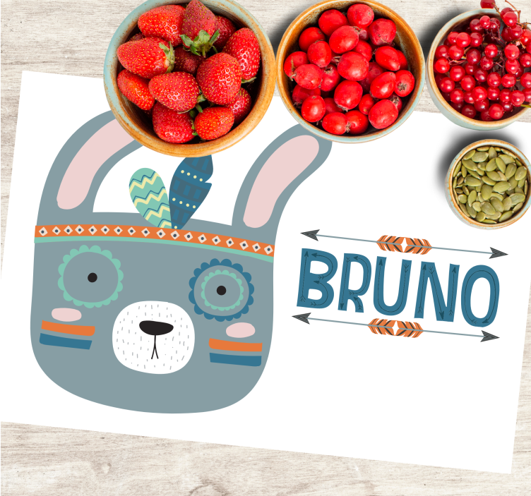 Blå nordiska kanin namn personliga bordstabletter - Tenstickers