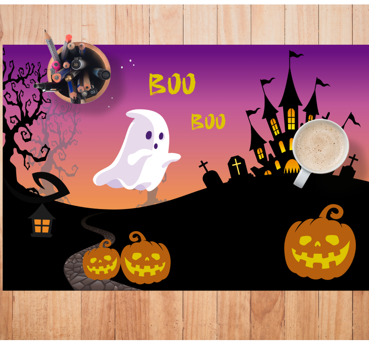 Boo halloween natt halloween mattor - Tenstickers