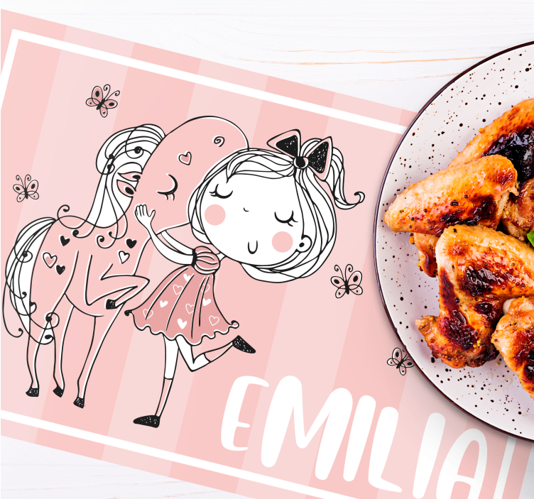 Bordstabletter barnen charming girl horse - Tenstickers