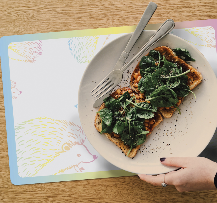 Bordstabletter barnen färgglad igelkottmönster - Tenstickers