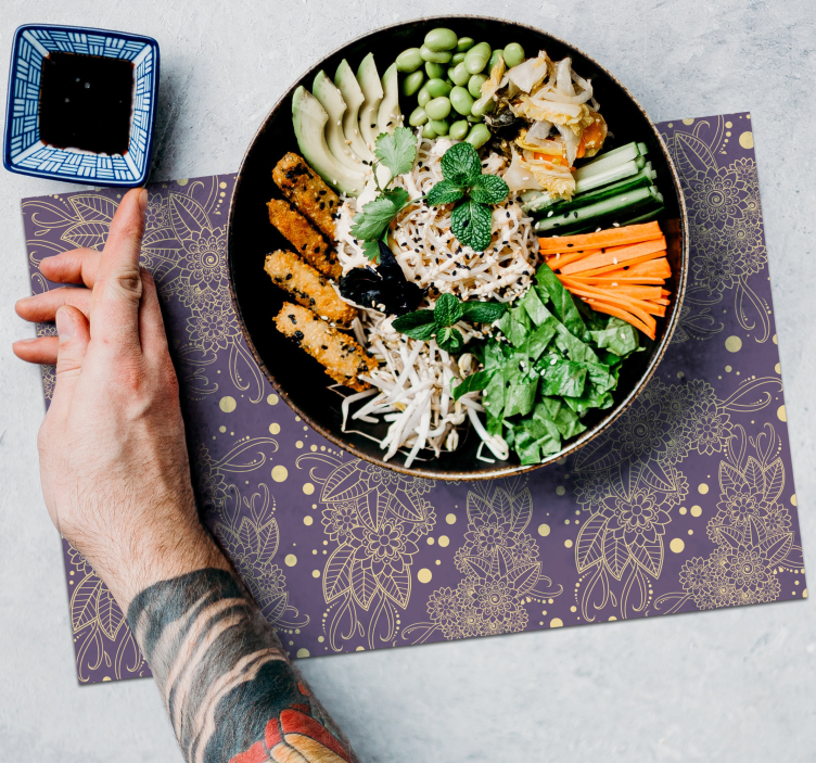 Bordstabletter botanisk illustration bakgrund - Tenstickers