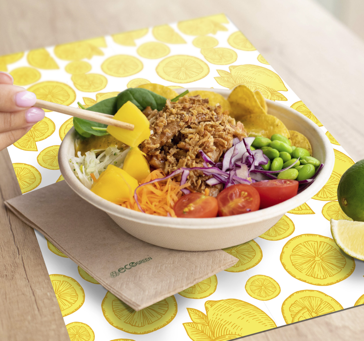 Bordstabletter citronskivemönster - Tenstickers