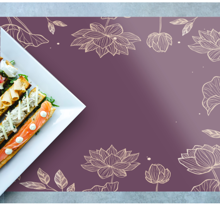 Bordstabletter elegant med blommönster lotus - Tenstickers