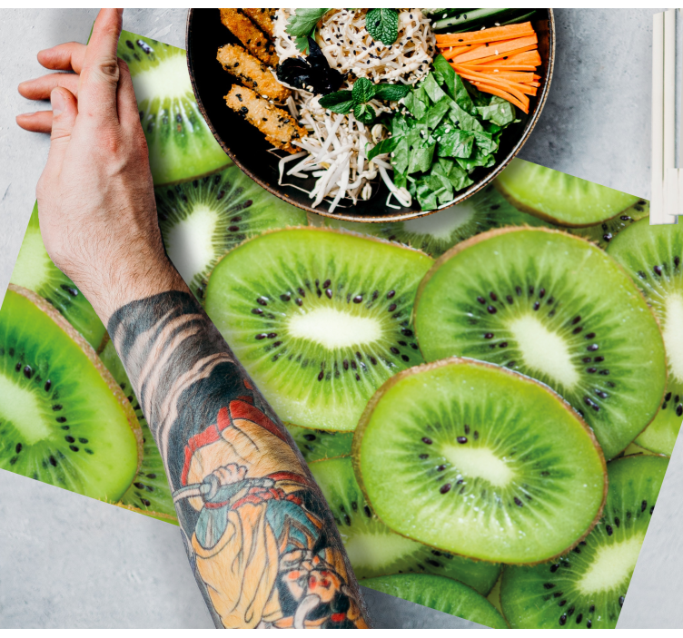 Bordstabletter färska kiwi skivor - Tenstickers