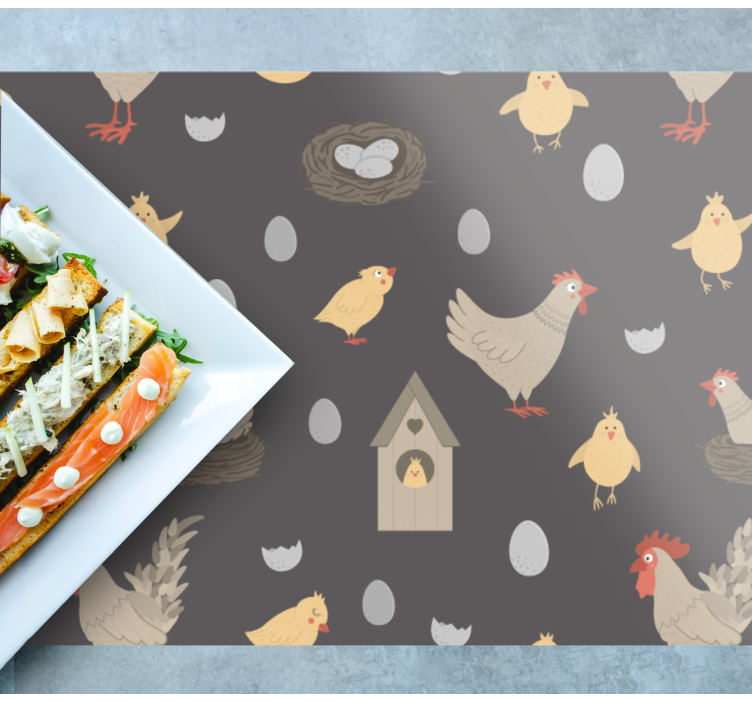 Kycklingbruk mönster vinyl bordstabletter - Tenstickers