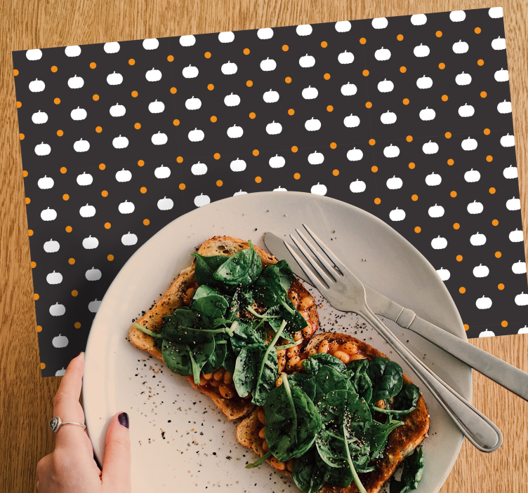 Bordstabletter halloween med pumpamönstrad yta - Tenstickers