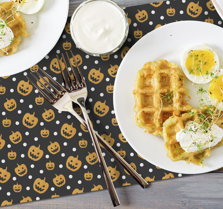 Bordstabletter halloween pumpamönster - Tenstickers