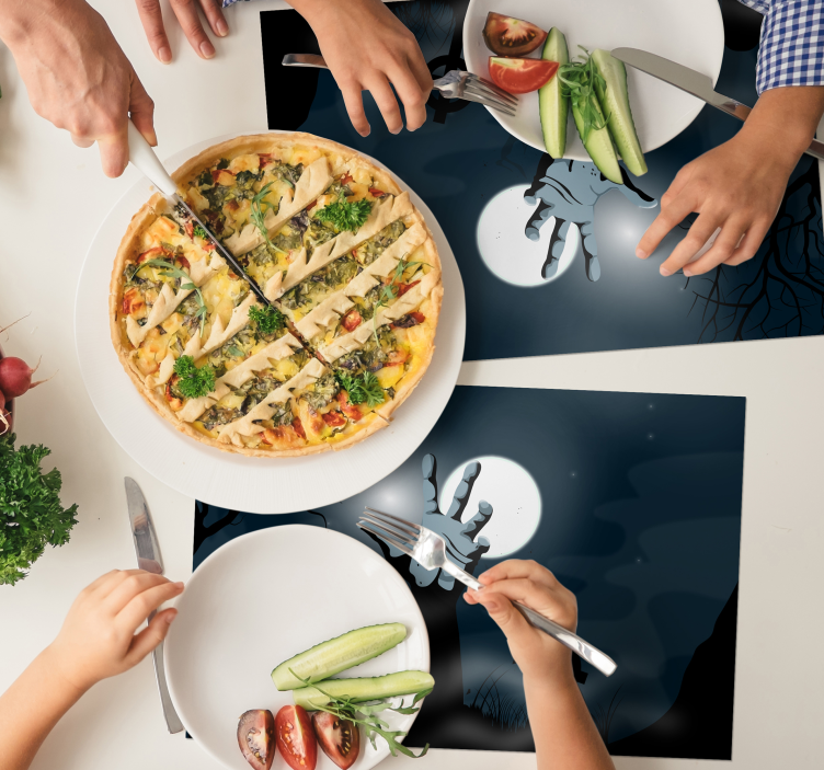 Bordstabletter halloween spöklik gravscen - Tenstickers