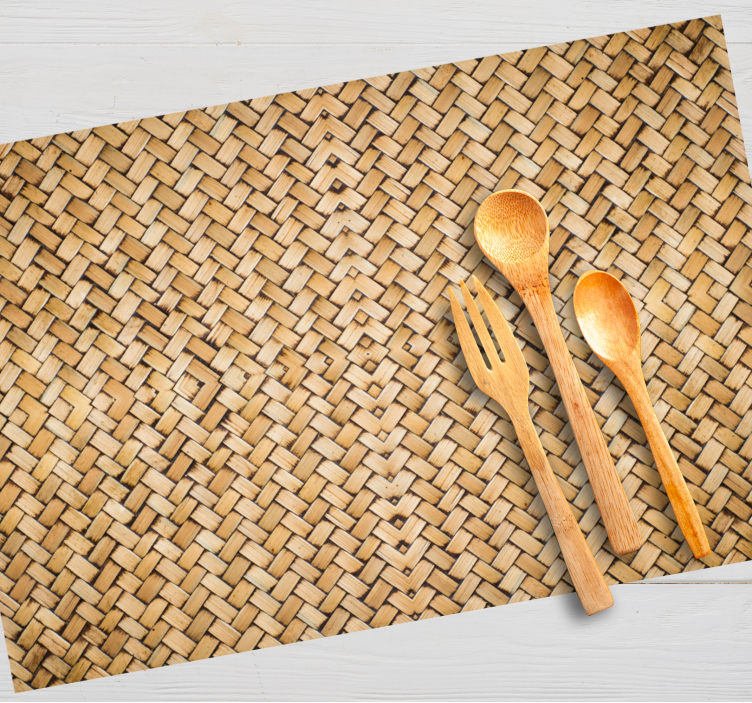 Texturerade bordstabletter i bambuvävd effekt - Tenstickers