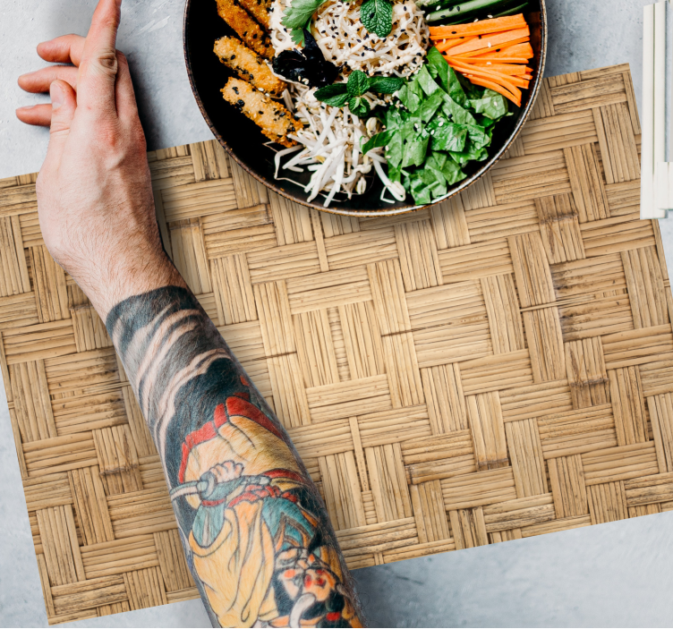 Vävda bordstabletter med texturerad träeffekt - Tenstickers