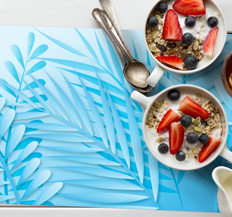 Bordstabletter med bladig palmönster - Tenstickers