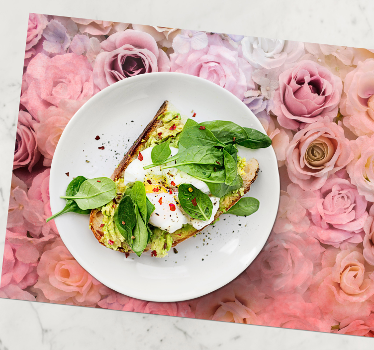 Bordstabletter med blommigt ros mönster - Tenstickers