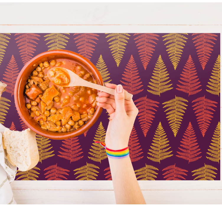 Bordstabletter med lövverk mönster bakgrund - Tenstickers