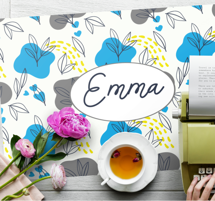 Bordstabletter med namn blomsterarrangemang - Tenstickers