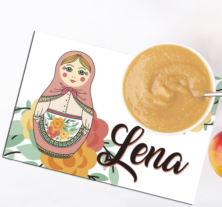 Bordstabletter med namn matryoshka-docka illustration - Tenstickers