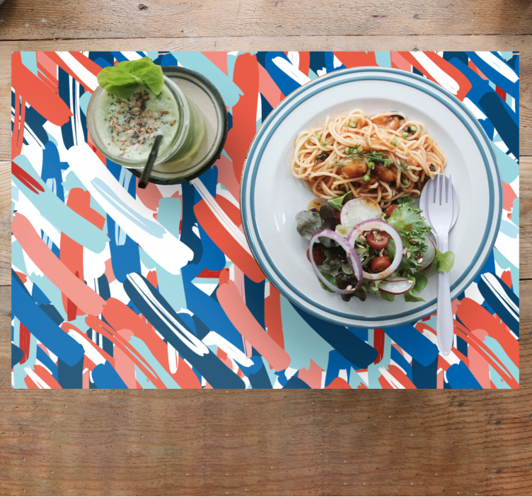 Bordstabletter modernt färgglada abstrakta ränder - Tenstickers