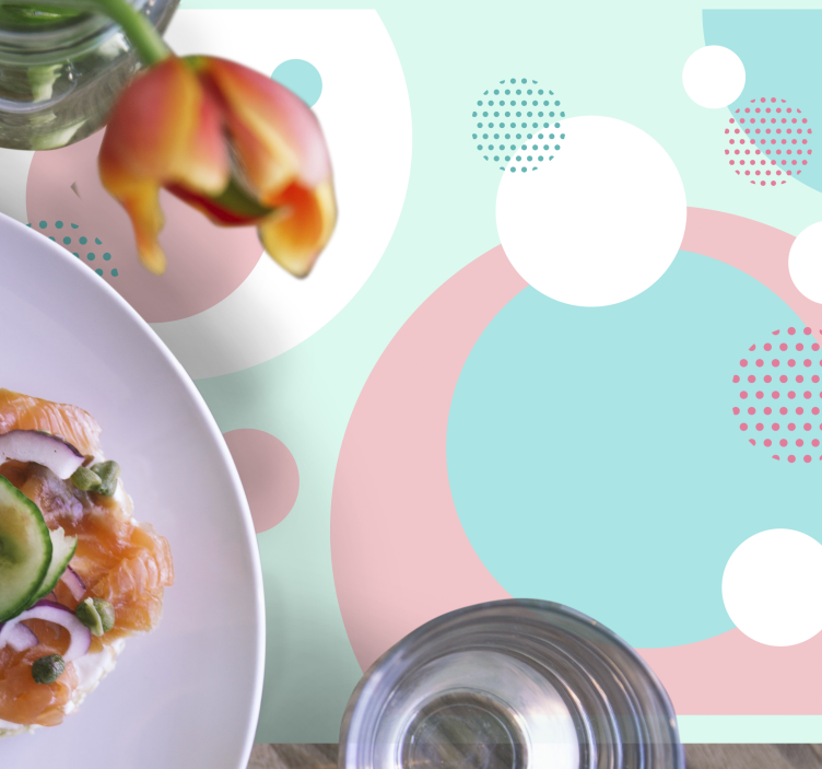 Bordstabletter modernt geometriska färgblock - Tenstickers